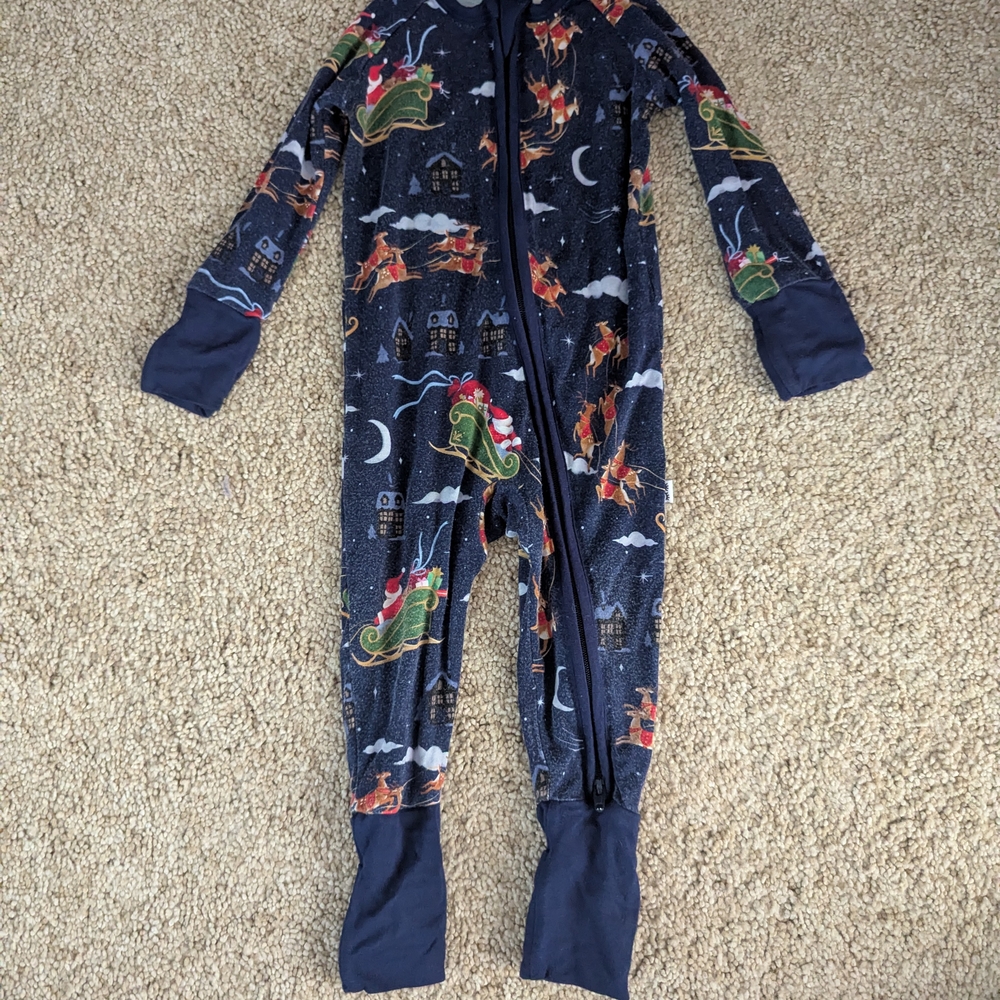 Little Sleepies Blue and Green Pajama Sets with Whimsical Prints - Picture 2 of 5